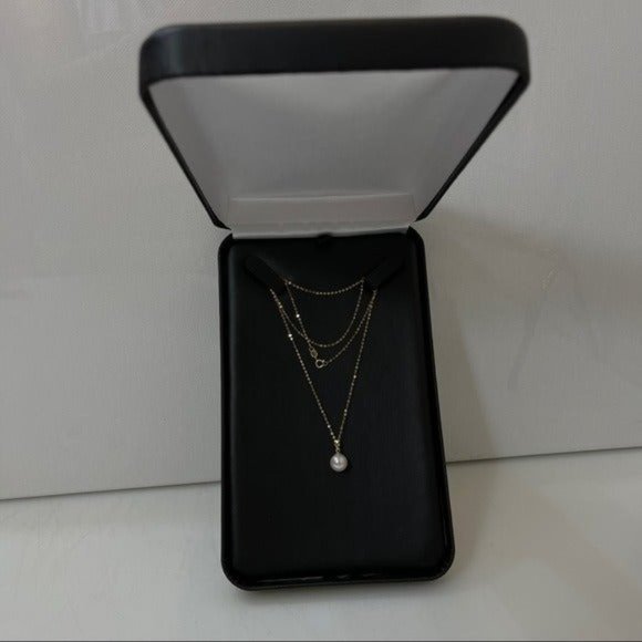 18K Solid Gold Certificated 8.5 mm Natural White AKOYA Pearl Pendant Necklace - Picture 13 of 13